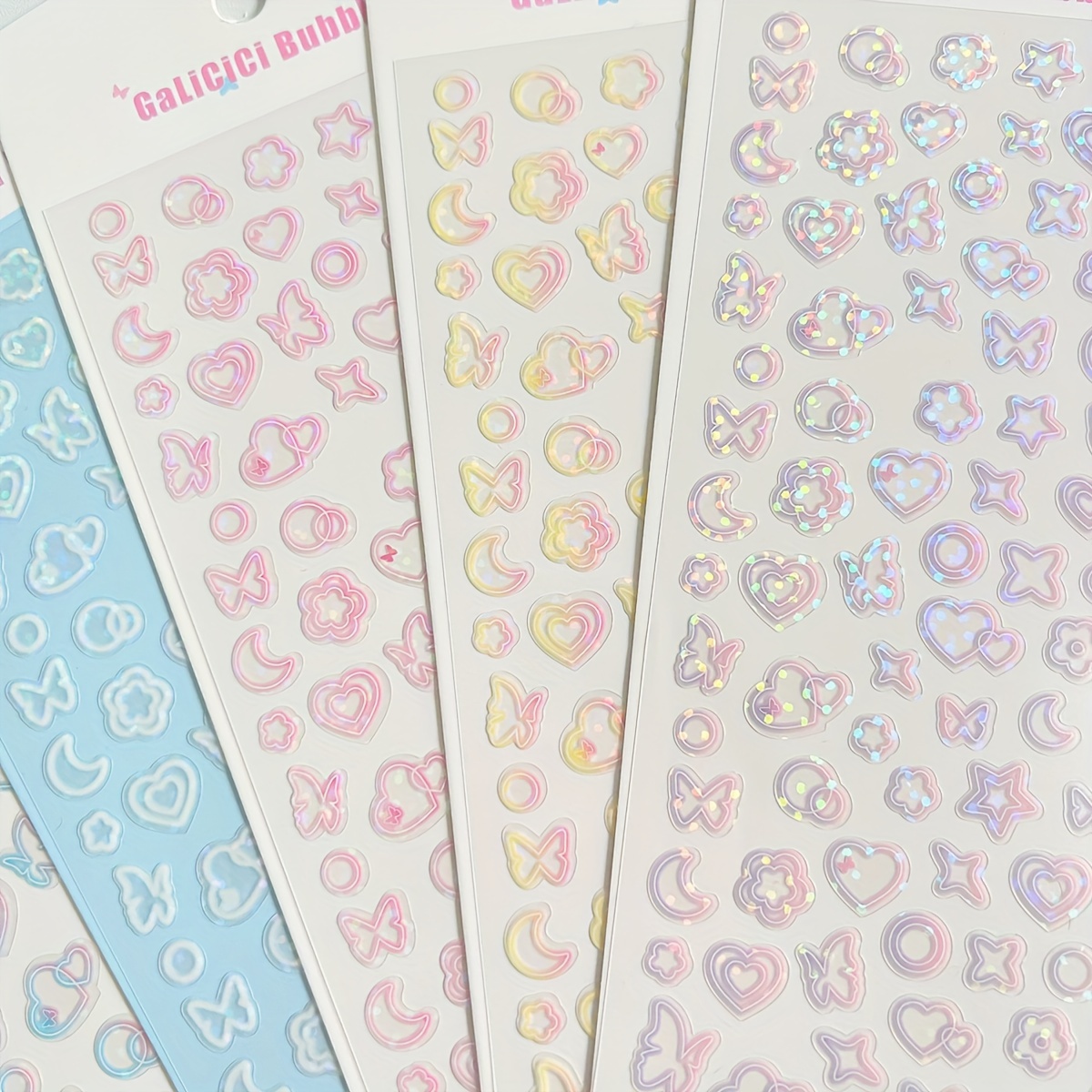 18 Sheets Scrapbook Kpop Stickers Adhesive Decor Shinny Korean  Stickers for Photocards Butterfly Star Moon Waterproof Cute Stickers for  Scrapbooking Planner Diary Decoration (Gold, Silver, Heart) : Arts, Crafts  & Sewing