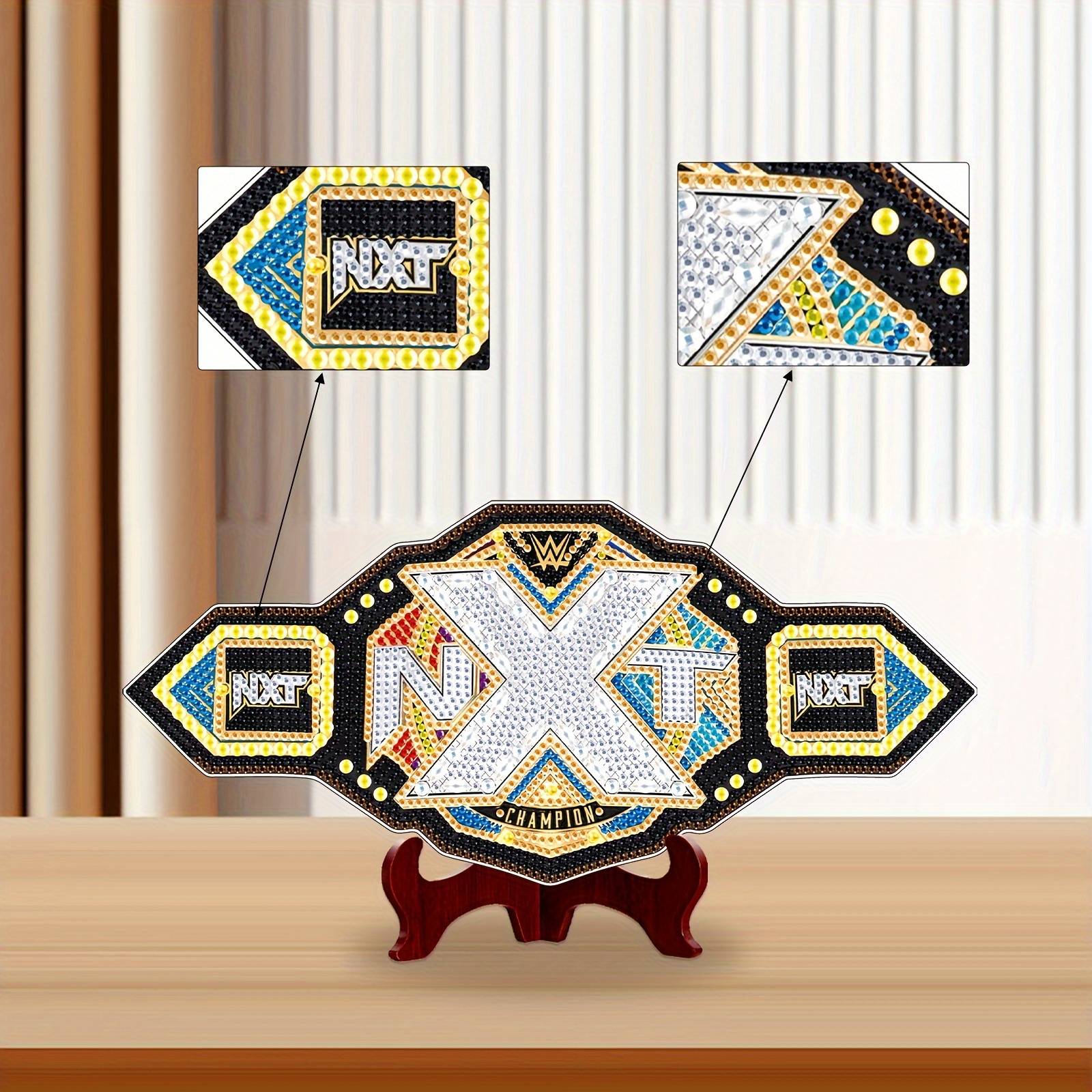 1pc DIY Diamond Painting Belt, 5D DIY Diamond Painting Waistband Universal  Champion Diamond Art Leather Belt For Men Women Art Craft Gift (Blue W)