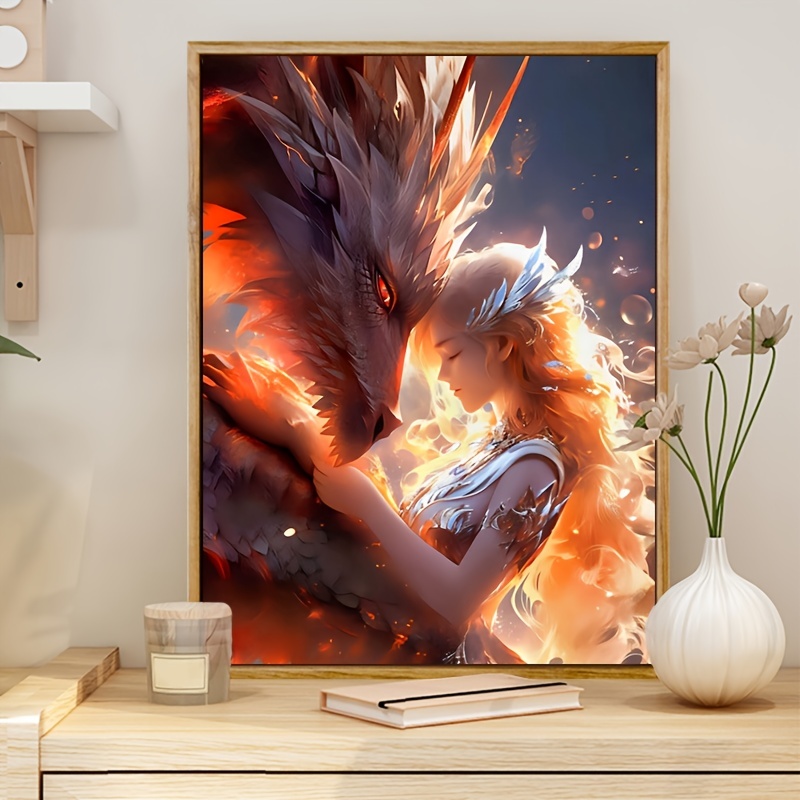 5d Diy Diamond Painting For Adults And Beginners Frameless Dragon Diamond  Painting For Living Room Bedroom Decoration - Temu Belgium