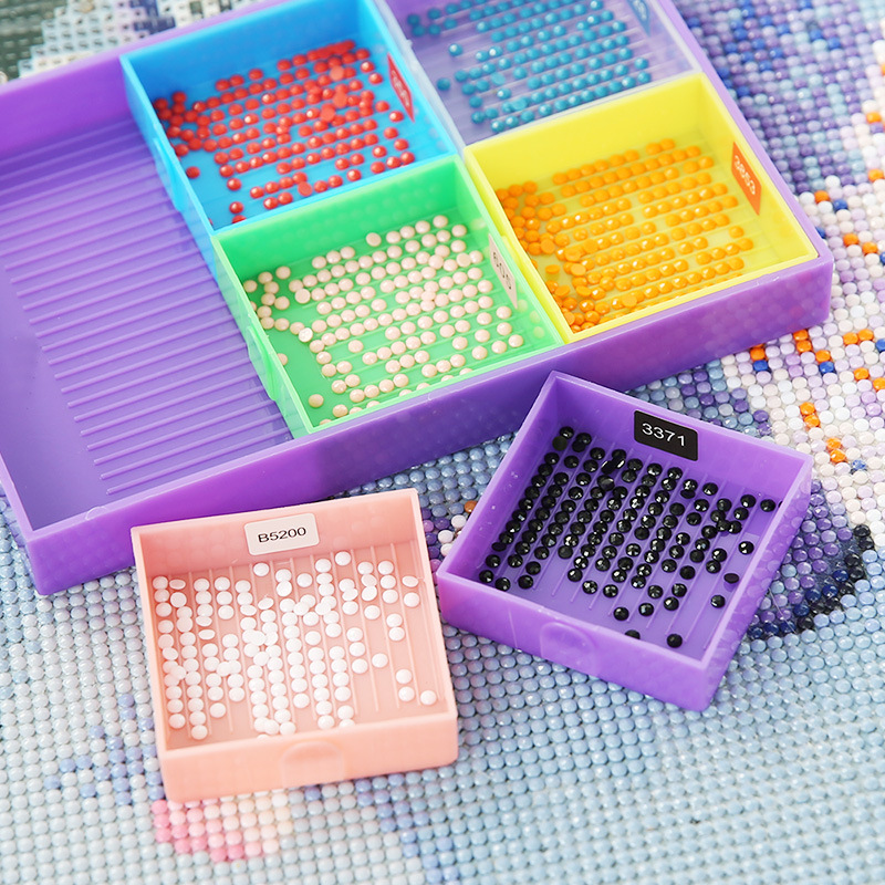 Perler Bead Large Organizer Stackable Storage Container Bead Trays 3pc.  Square