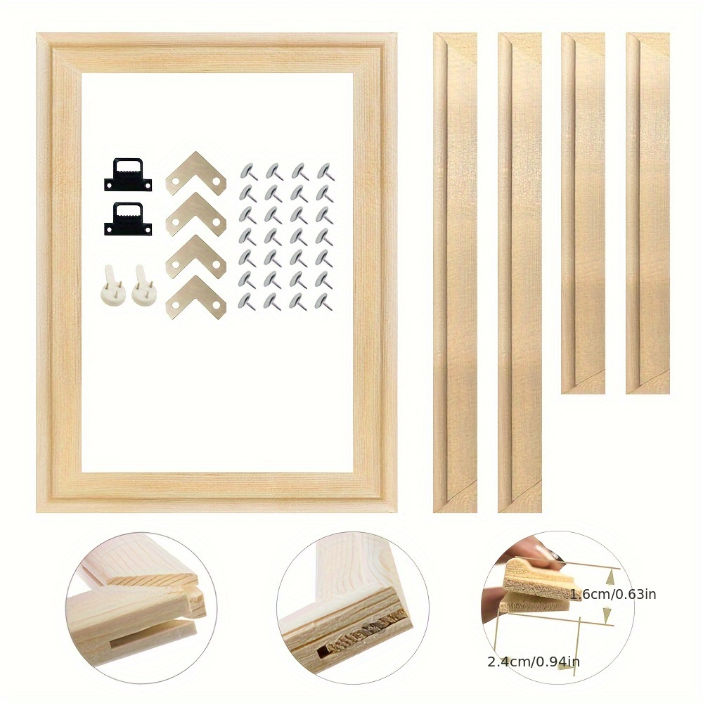  Wooden Frame DIY Picture Frames Diamond painting frame Cross  Stitch Christmas gift handmade work Diamond embroidery gift Canvas Stretcher  Bars Set, Wood Frame Canvas DIY Tools (40x50cm)
