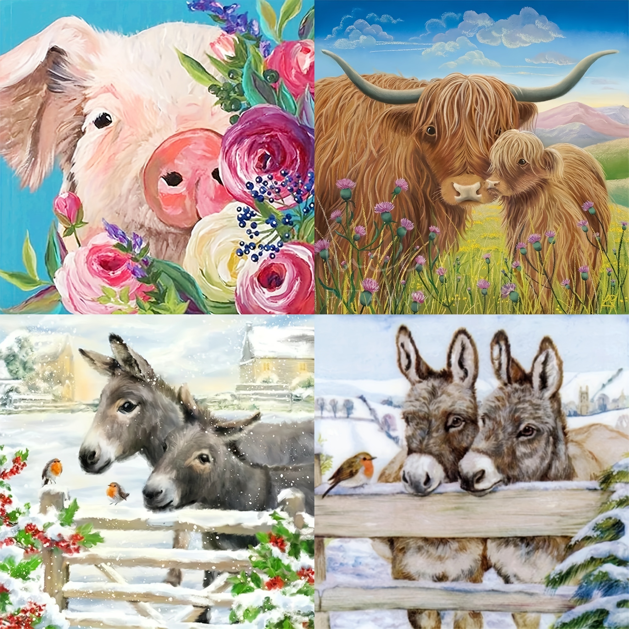Diy 5d Full Diamond Painting Kit, Donkey And Bees Cute Donkey Diamond Art  Kits For Adults Paint With Diamonds Kits Diamonds Embroidery By Numbers  11.8