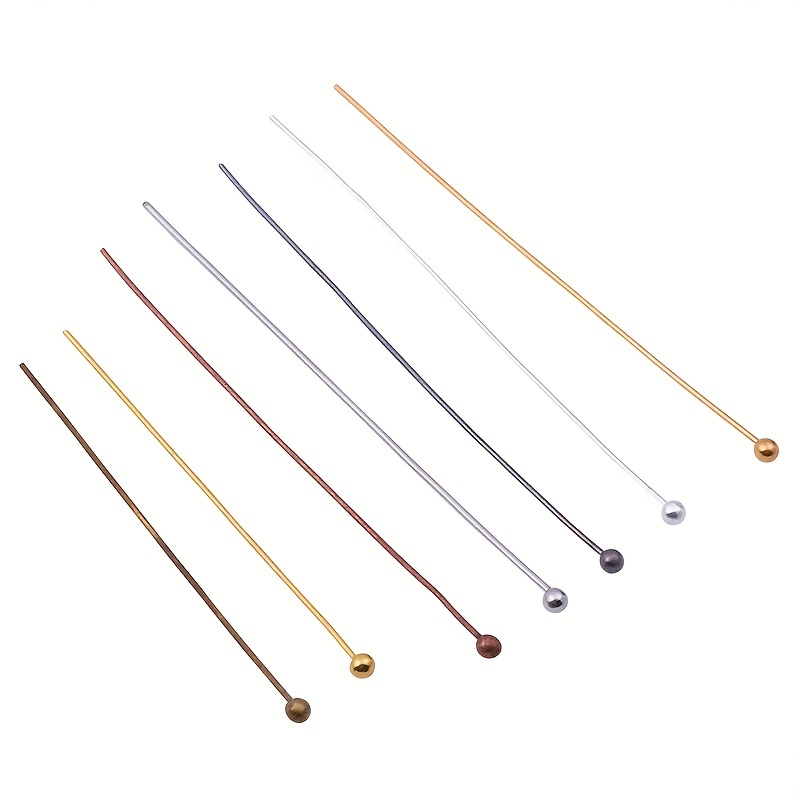 200pcs/Lot 16 20 25 30 35 40 45 50mm Flat Head Pins Gold/Silver  color/Rhodium Headpins For Jewelry Findings Making DIY Supplies