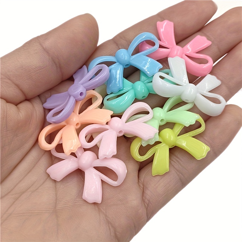20pcs Cute Bow-Knot Silicone Beads Colorful Loose Spacer Beads for DIY  Keychains Bracelets Pendants Making Accessories