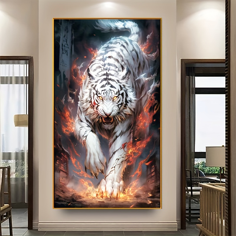 White Tiger Diamond Painting - Temu Australia