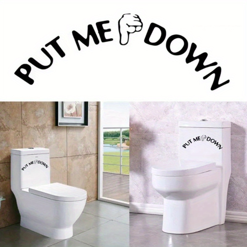  Bathroom Toilet seat Cover Sticker Decal - Sht Happens - Funny  Fun Home Decor : Tools & Home Improvement