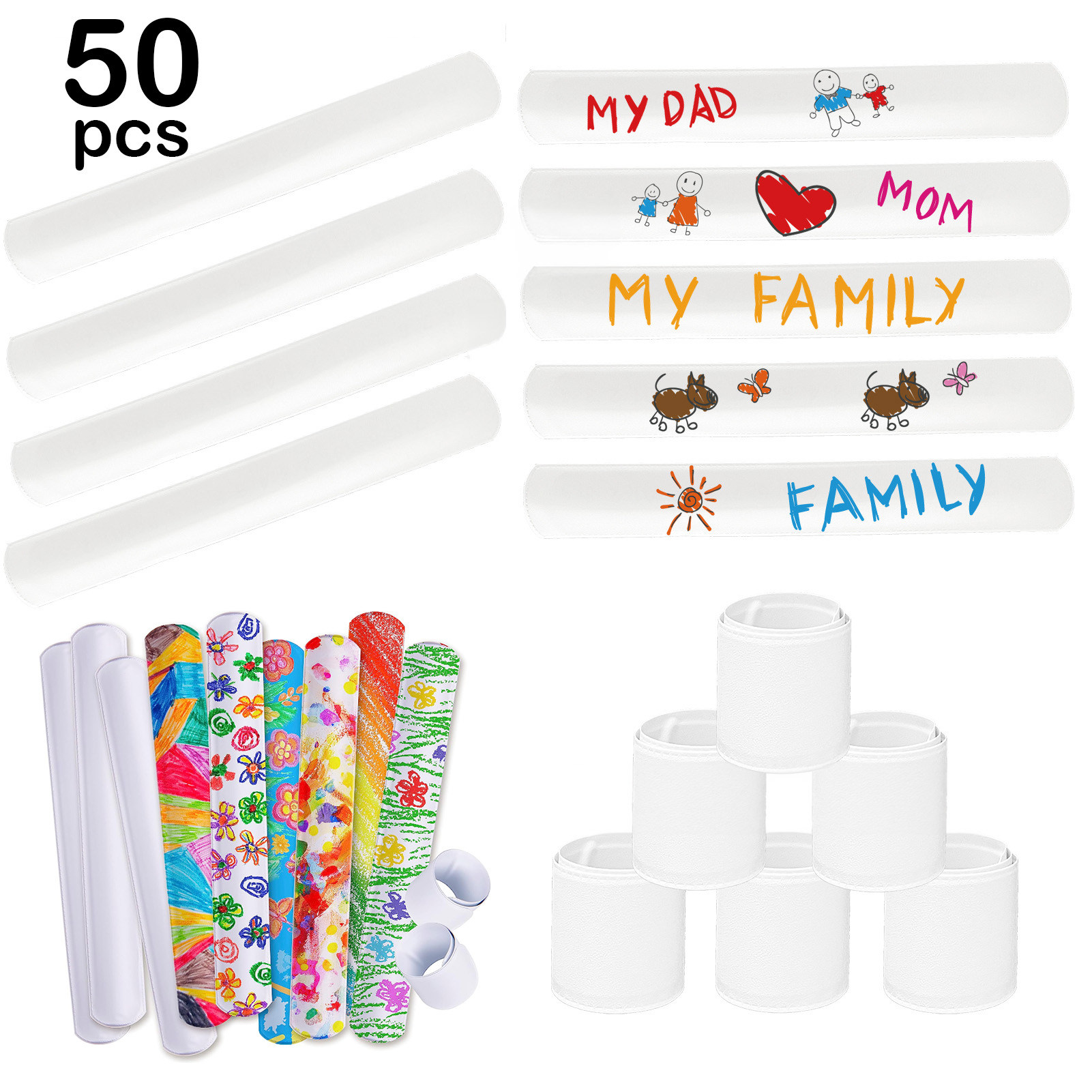 100 PCS Slap Bracelets Party Favors with Colorful Hearts Animal Print  Design Retro Slap Bands for Kids Adults Birthday Classroom Gifts (100PCS)