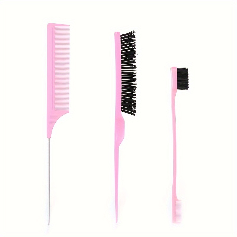 2PCS Barber Blade Broken Hair Cleaning Brush Hair Clipper Brush Nail Brush  Tool for Cleaning Clipper, Solid Color Hair Brush(PINK&BLUE)