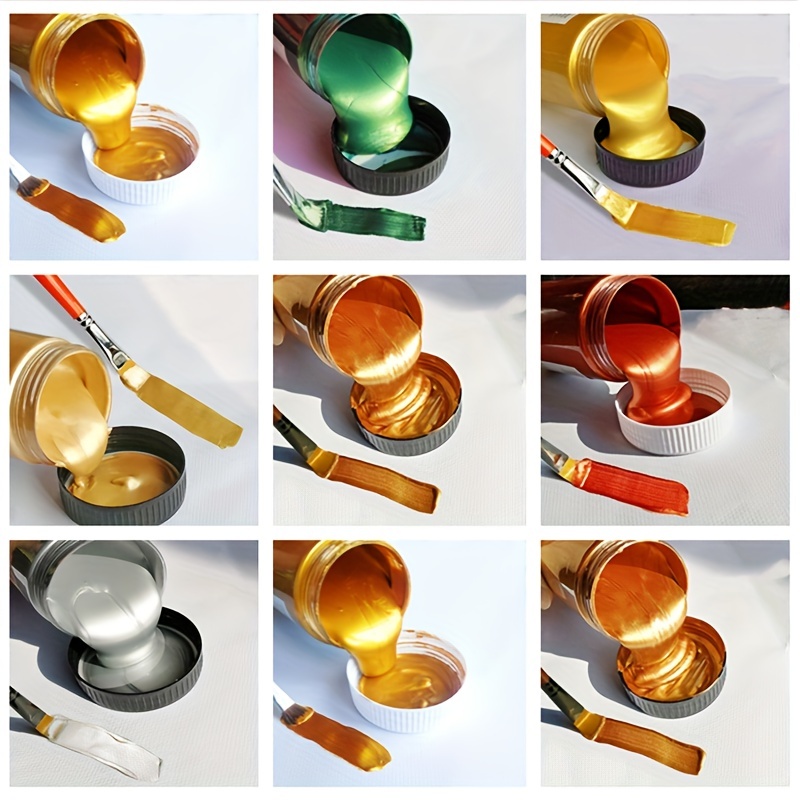60ml Metallic Acrylic Paint Resin Pigments Gold Silver Copper For Epoxy  Resin Jewelry Making Handmade DIY Colorant Pigment