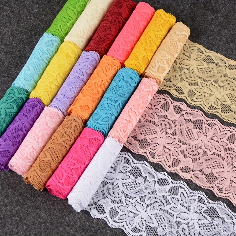 5 Yards 1'' Elastic Lace Band Flower Stretchy Trim Hollow Ribbon Underwear  Edge