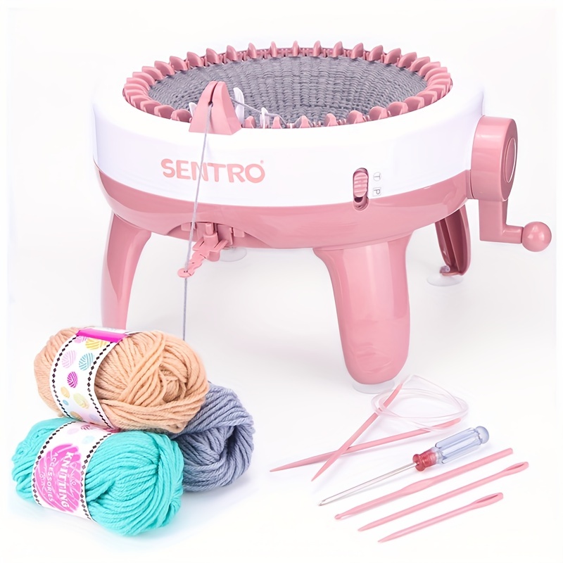 Sentro Knitting Machine, 48 Needles Smart Knitting Crochet Machine with Row Counter for Adults and Beginners, Automatic Circular Weaving Spinning