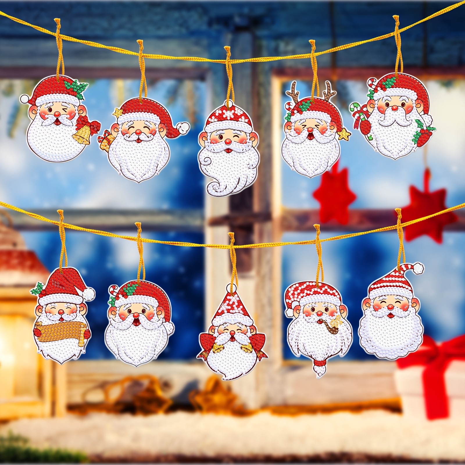 Christmas Diamond Painting Kit, 5D DIY Gem Art Hanging Ornament, Make 6 Xmas  Tree Decor Pendants, Santa Claus, Xmas Stocking, Reindeer, Bell, for  Holiday Kids Crafts Family Decor