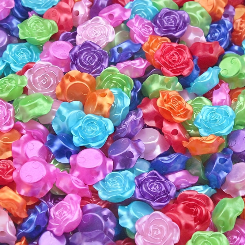  10pcs 16mm Resin Rose Flower Beads Rose Charms Loose Carved  Prayer Beads Drilled Spacer Beads Random Mixed Colors for Buddha Mala  Jewelry Making Necklace Bracelet Supplies