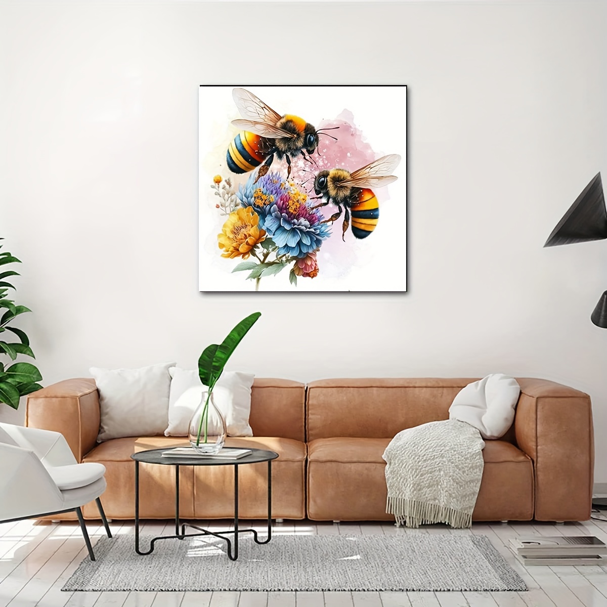 1pza Pintura Números Adultos Diseño Abeja Recogiendo Flores - Temu