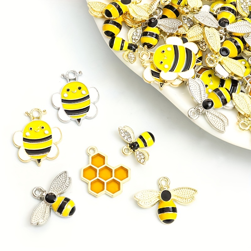 Bee Honeycomb Shape Loose Beads For Jewelry Making Charm - Temu