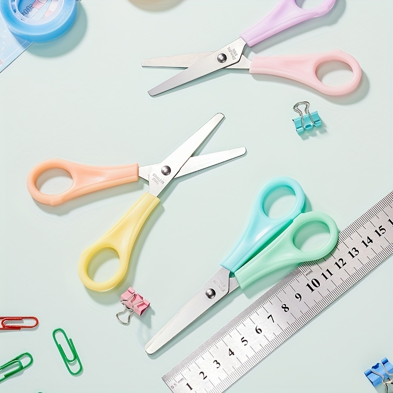 Diy Scissors Colorful Cartoon Plastic Scissors Kindergarten Mini Small  Handmade No Hurt Hand Horn Scissors - Temu