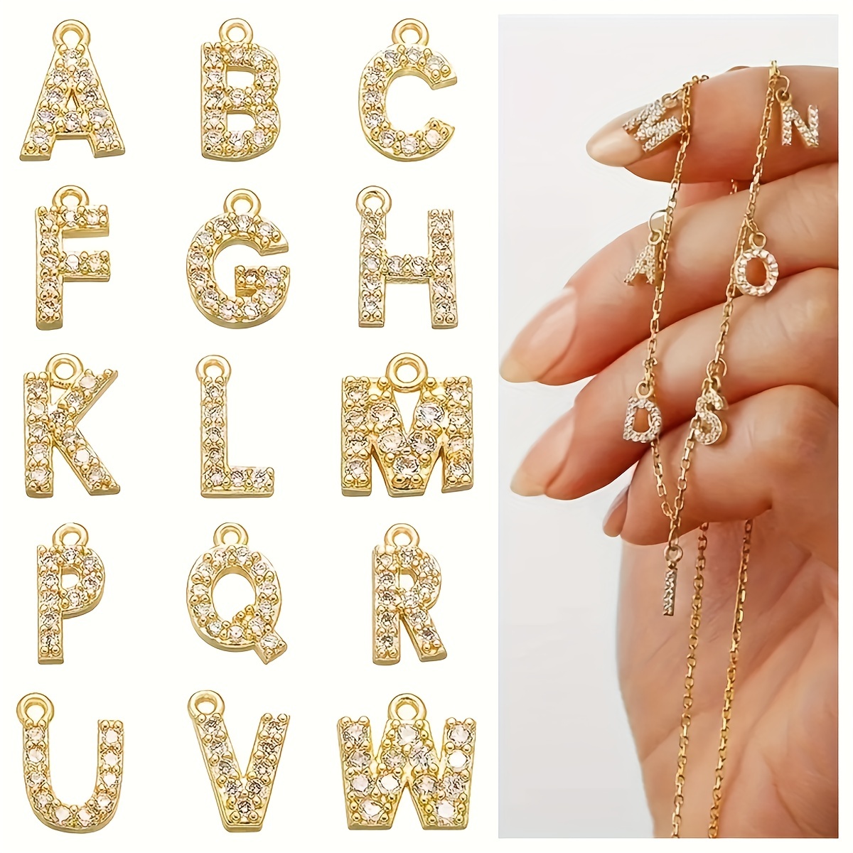 Gold Color Acrylic Shiny Letter Charms Pendants For Earring - Temu