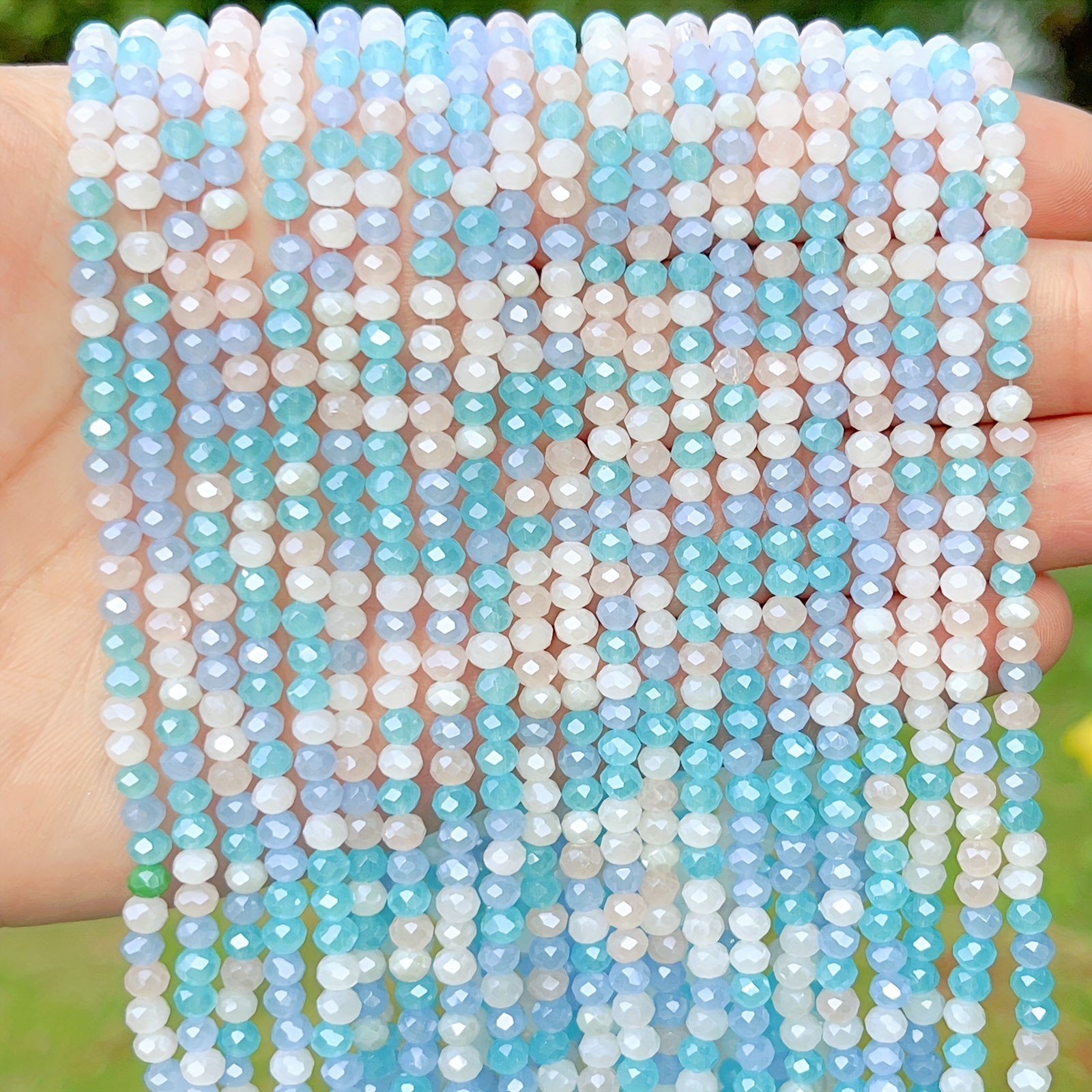 Glass Two color Frosted Burst Perforated Moon Beads Change - Temu