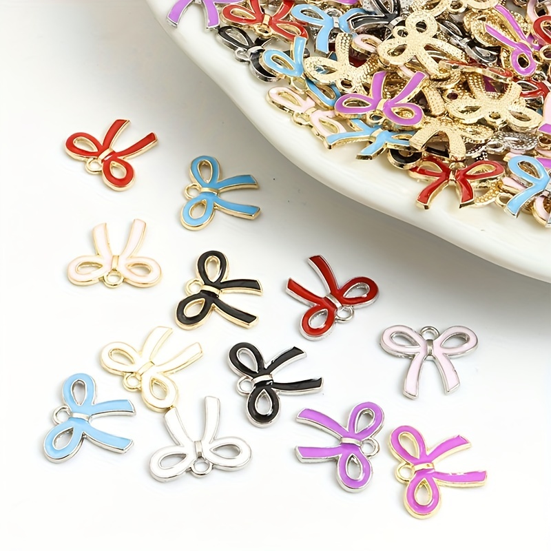 18pcs antique silver color bow tie charms Collection for diy