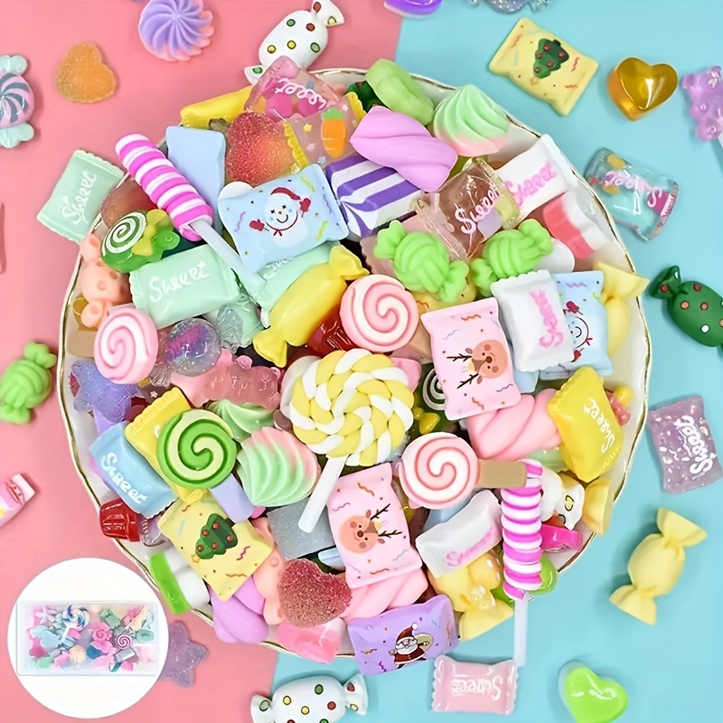 10 Pcs Resin Gummy Bear Charms Pendants Resin Bear Colorful Bear Candy Nail  Art Charms For DIY Craft