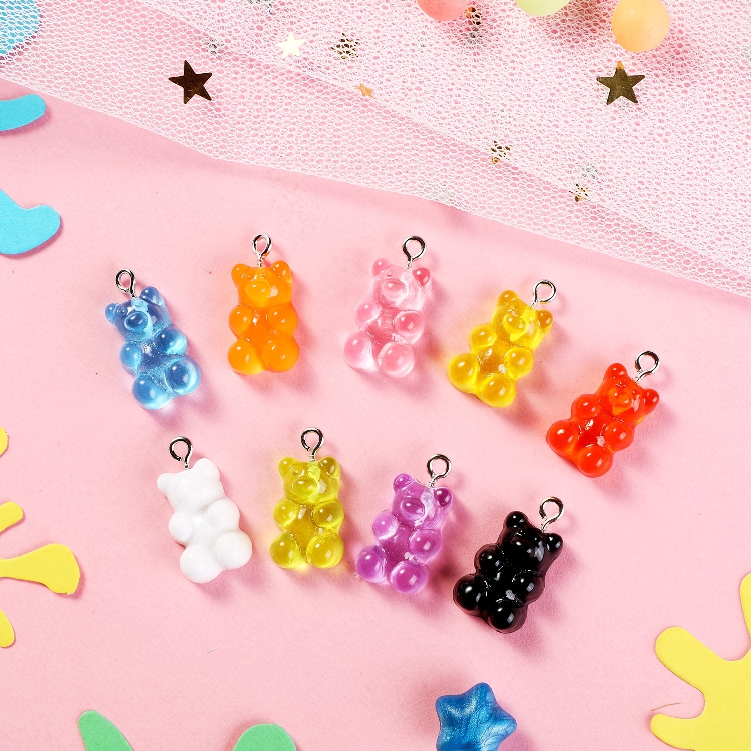 Lindo Resina Gummy Bear Llavero Candy Color Animal Bear - Temu