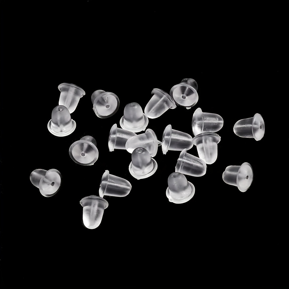 200/100pcs Rubber Silicone Round Earring Back Plugging Stoppers DIY  Anti-allergic Stud Earrings Post Nut for Jewelry Findings & Accessories