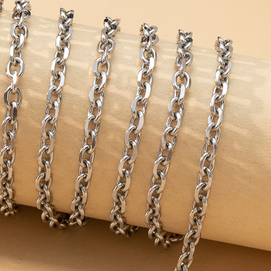DIY 10M 32.8 Feet 3MM Silver Chain Roll Figaro Chains Silver
