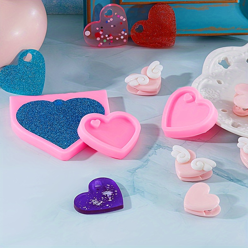 Shiny Glossy Silicone Resin Molds Heart Shape Silicone Mold - Temu