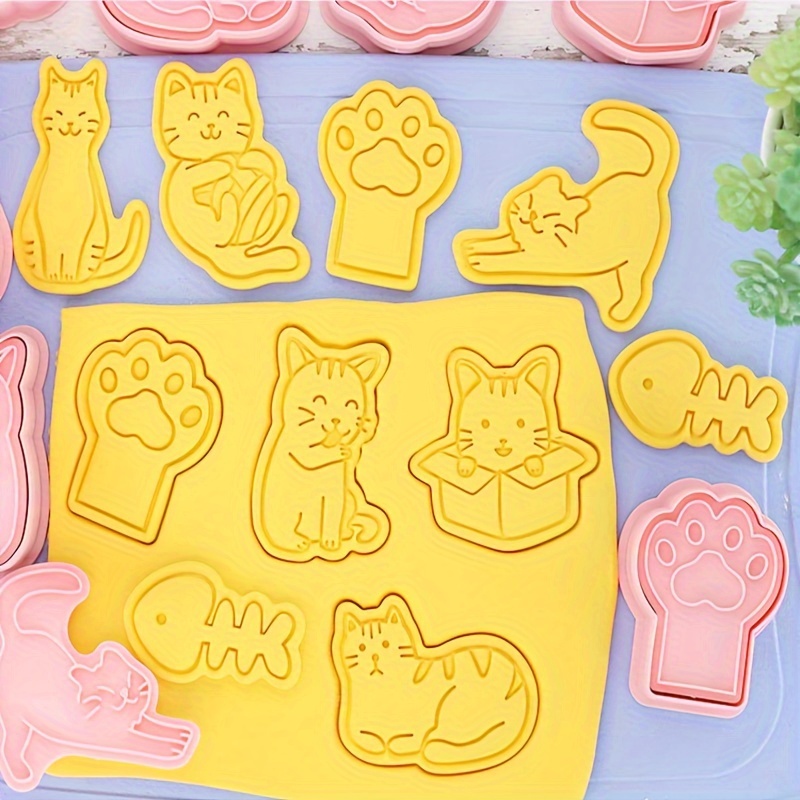 Cartoon Cat Cookie Cutters Stainless Steel Pastry - Temu