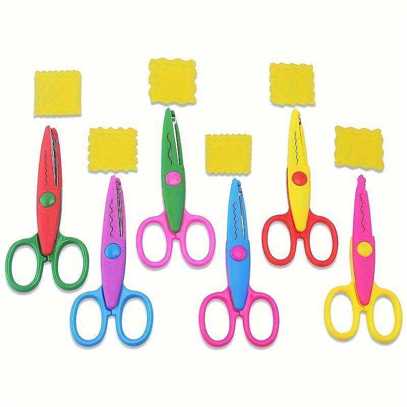 6pcs Craft Scrapbooking Scissors: Decorative Edge ABS Resin