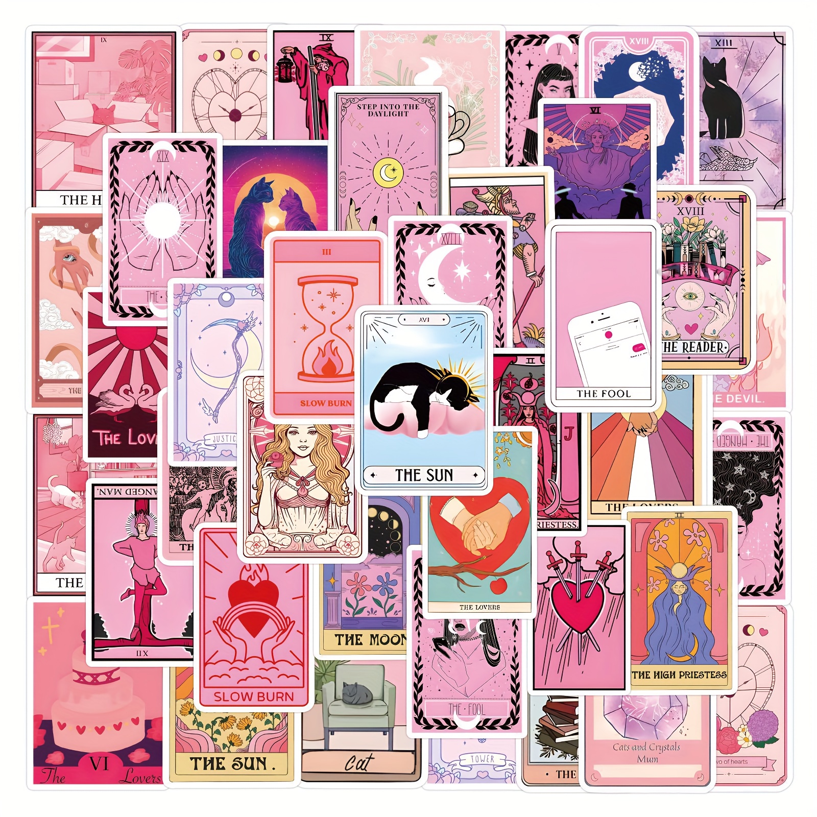 TAROT Stickers — VINYL VSCO GIRL CUTE TAROT CARD STICKERS 50 pc. NEW