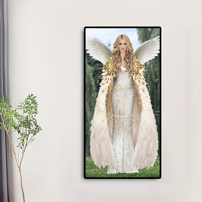 Religious Diamond Painting Kit | 5D Angel Rhinestone Portrait | Full  Round/Square Drill | Wings Flowers Heaven