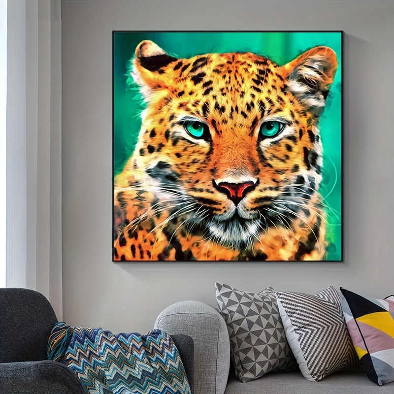 DIY 3D Diamond painting leopard 5d Diamond mosaic Full Square round Diamond  embroidery Colorful animal 3d Cross stitch wall art