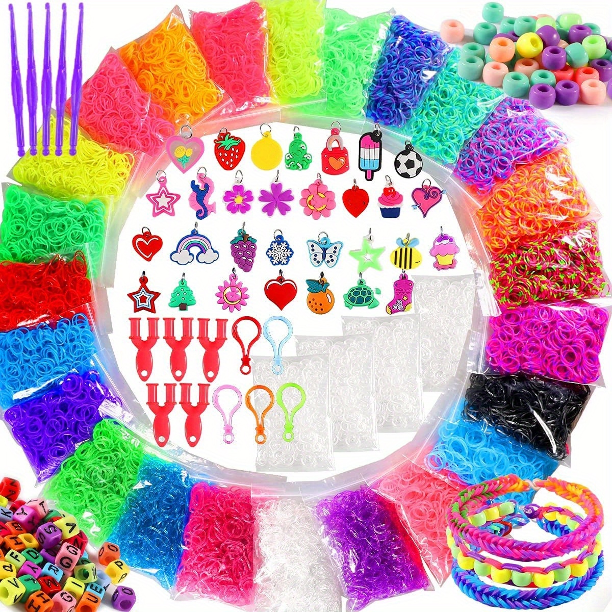 Kit 12000 Piezas Loom Bands Bandas Goma Hacer Pulseras Kit - Temu Mexico