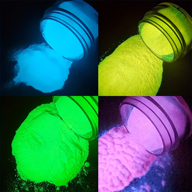 12 Bouteilles Glow in The Dark Pigment Set 20G/Bouteille Poudre Lumineuse  pour Slime 