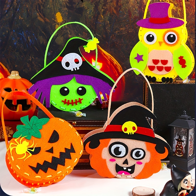 Halloween Candy Bags with LED Light Trick or Treat Bags Halloween Party Bags  with Grimace Multipurpose Reusable Bucket for Kids Halloween Supplies  Favors 