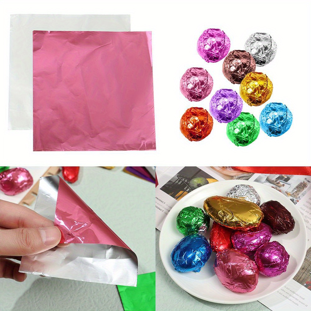Gold color embossed non stick paper backed aluminum foil sheets for  chocolate bar wrapper
