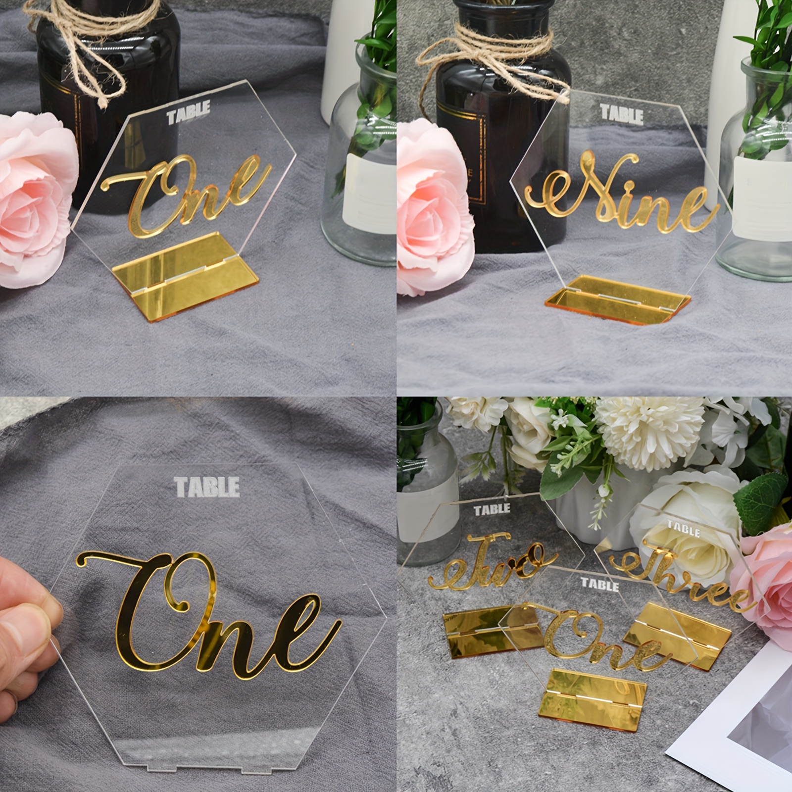 10 Pcs Wedding Table Cards Handwritten Name Plate Half Circle Place Blank Acrylic  Invitations Blanks Semicircle
