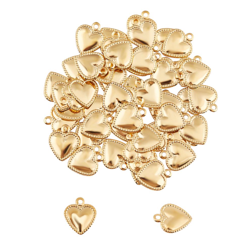 8pcs Puffy Acrylic Heart Charms for Bracelet Necklace Pendants Antique  Silver