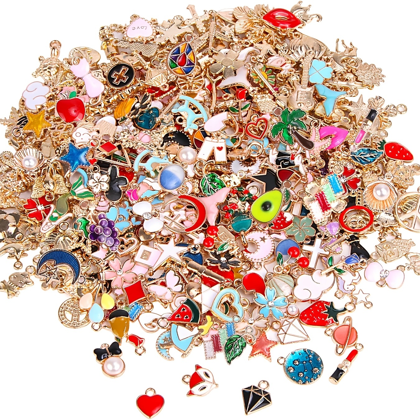 10-100pcs Mixed Bulk Metal Charms Beads Jewelry Findings Craft Scrapbooking  Art