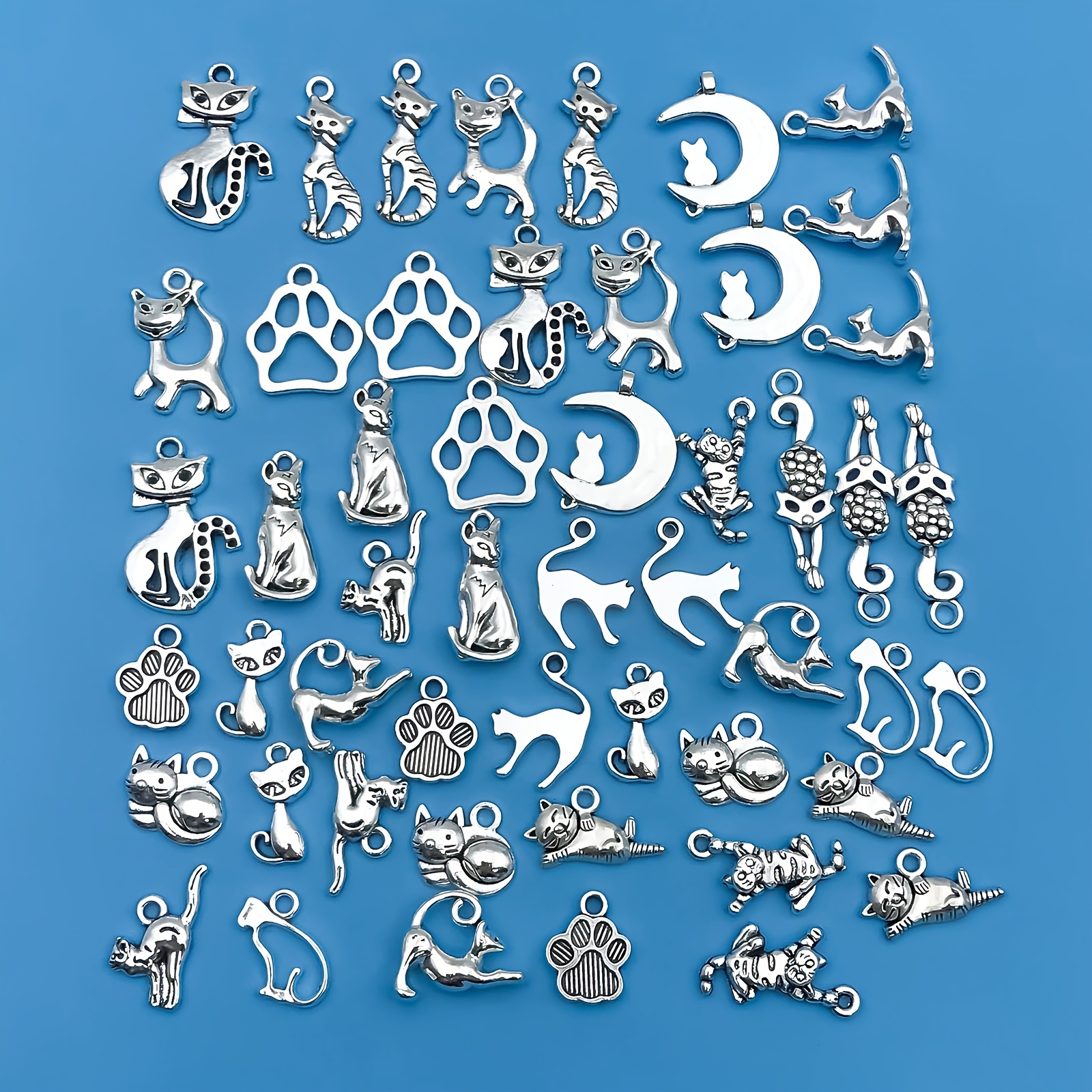 Hollow Cat Charms For Jewelry Making DIY Pendants For Gift Bulk