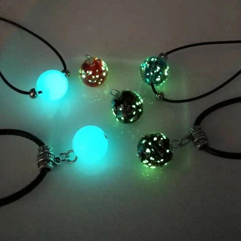 TWINKLING Loose Round Glow in The Dark Beads, Round Glass Beads, Luminous  Solar Stones Beads, Round Glowing Beads with Hole for DIY Crafts Bracelets