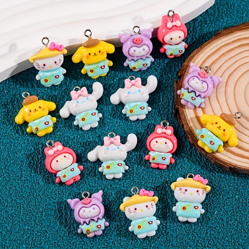 10pcs Kawaii Sanrios Nail Accessories Kuromi Charm DIY Series Handmade Jewelry Art Decoration