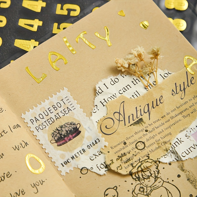 1pc Cute Kawaii Gold Silver Color Letter Alphabet Paper Sticker