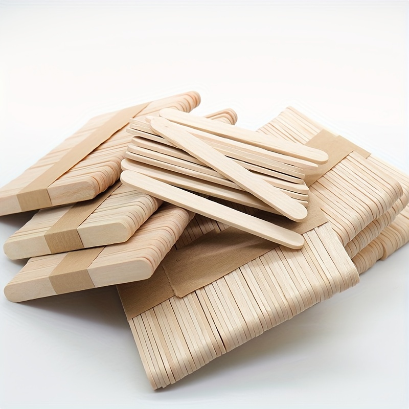 500 Piezas Palitos Madera Manualidades, Suave Palos de Helados de Madera,  Eco Friendly Piruleta Palitos de Madera para Niños DIY Artesanías Pasteles