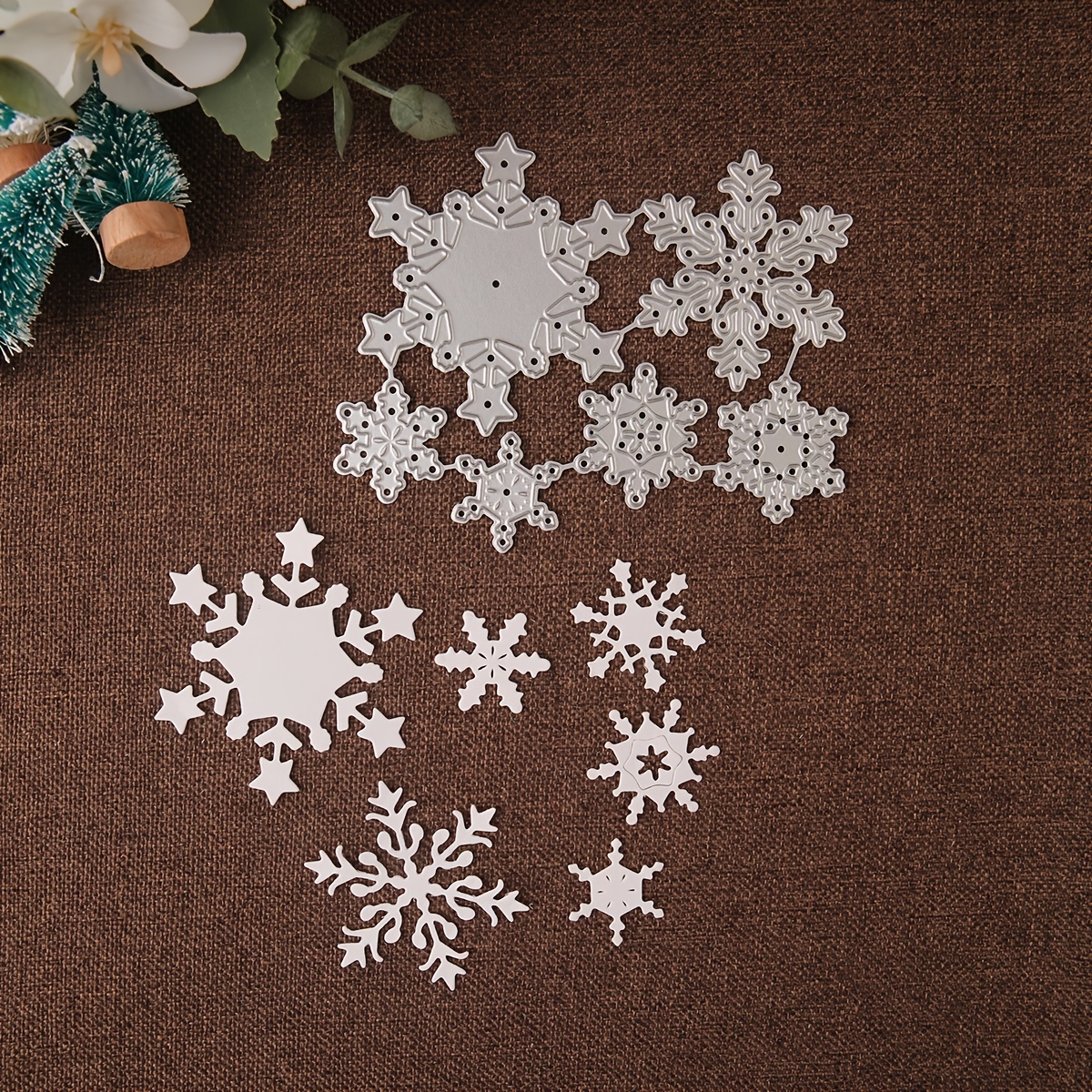 Xmas Snowflakes Wooden Die Cuts Diy Cutting Dies For Card - Temu