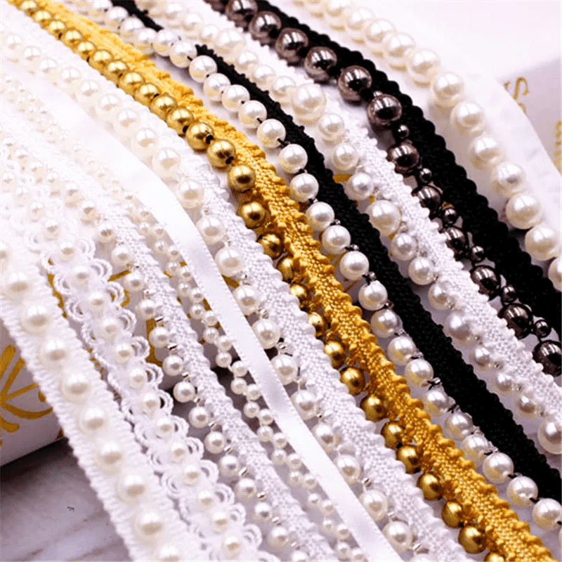 1 Roll, Self Adhesive Pearl Beaded Sticker Faux Pearl Beads Ribbon Pearl  Bead Roll Pearls Ribbon For DIY Crafts Wedding Party Decorations
