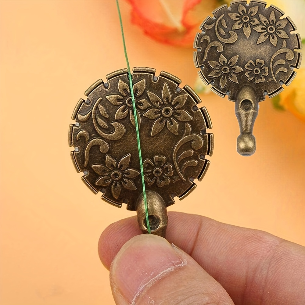 Vintage Sewing Thread Yarn Cutter Pendant Round Shape Antique Bronze Sewing  Tools Accessories Embroidery DIY Tool for Handmade Craft