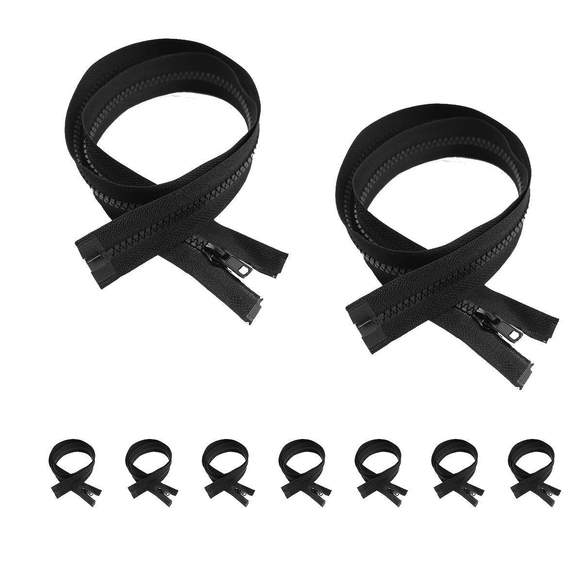 5 Resin Plastic Zipper Auto lock Zipper Sider Black Large - Temu