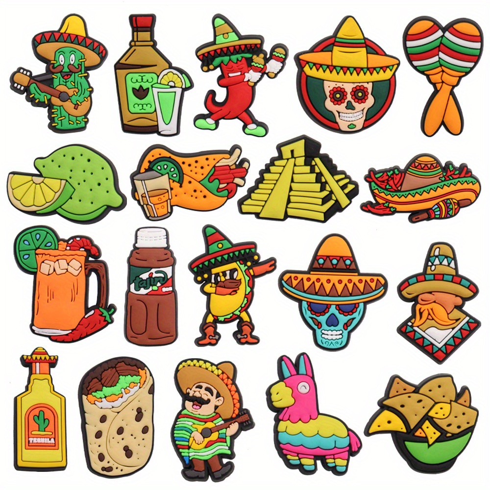 Random Mexican Food Concha Design Cute Cartoon Straw Toppers - Temu